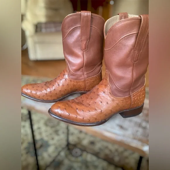 Tecovas Mens The Duke Ostrich Boots Size 8D